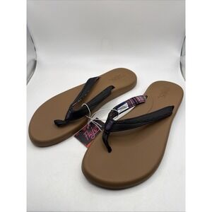 Flojos Women's Just Hanging Out Flip Flops Black Size 10. New